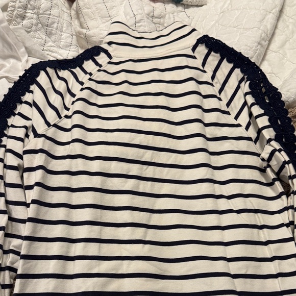 NWOT Lilly Pulitzer Striped Navy and White Popover Dress - Picture 6 of 7